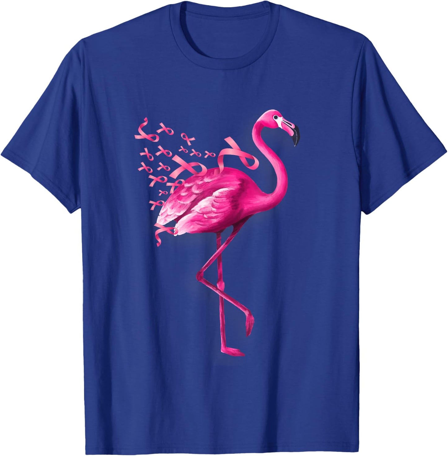 Pink Bird Flamingo Breast Cancer Awareness T-Shirt - T-Shirt | Royal