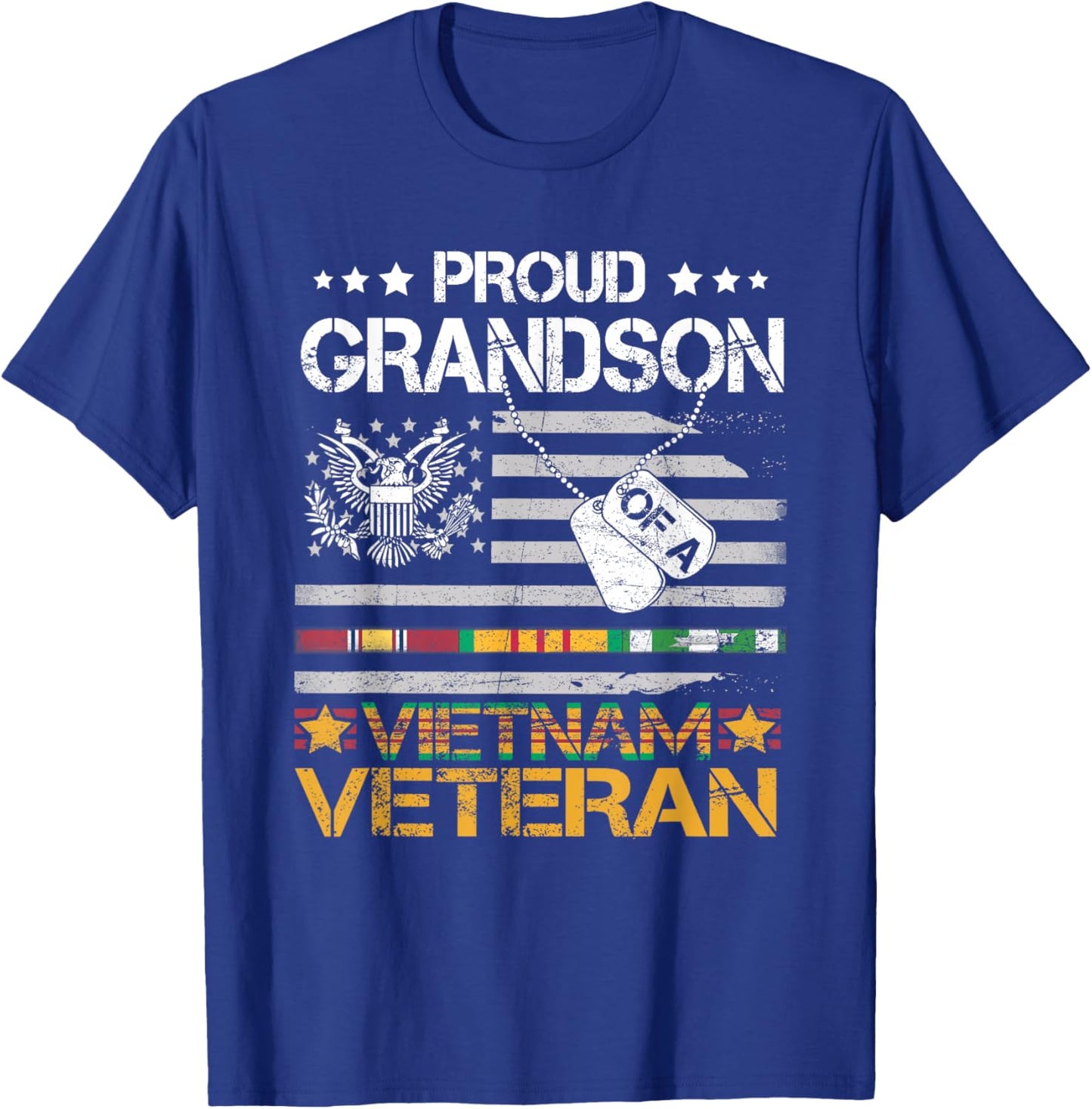 Proud Grandson Of A Vietnam Veteran Patriotic US Army Vet T-Shirt - T-Shirt | Royal