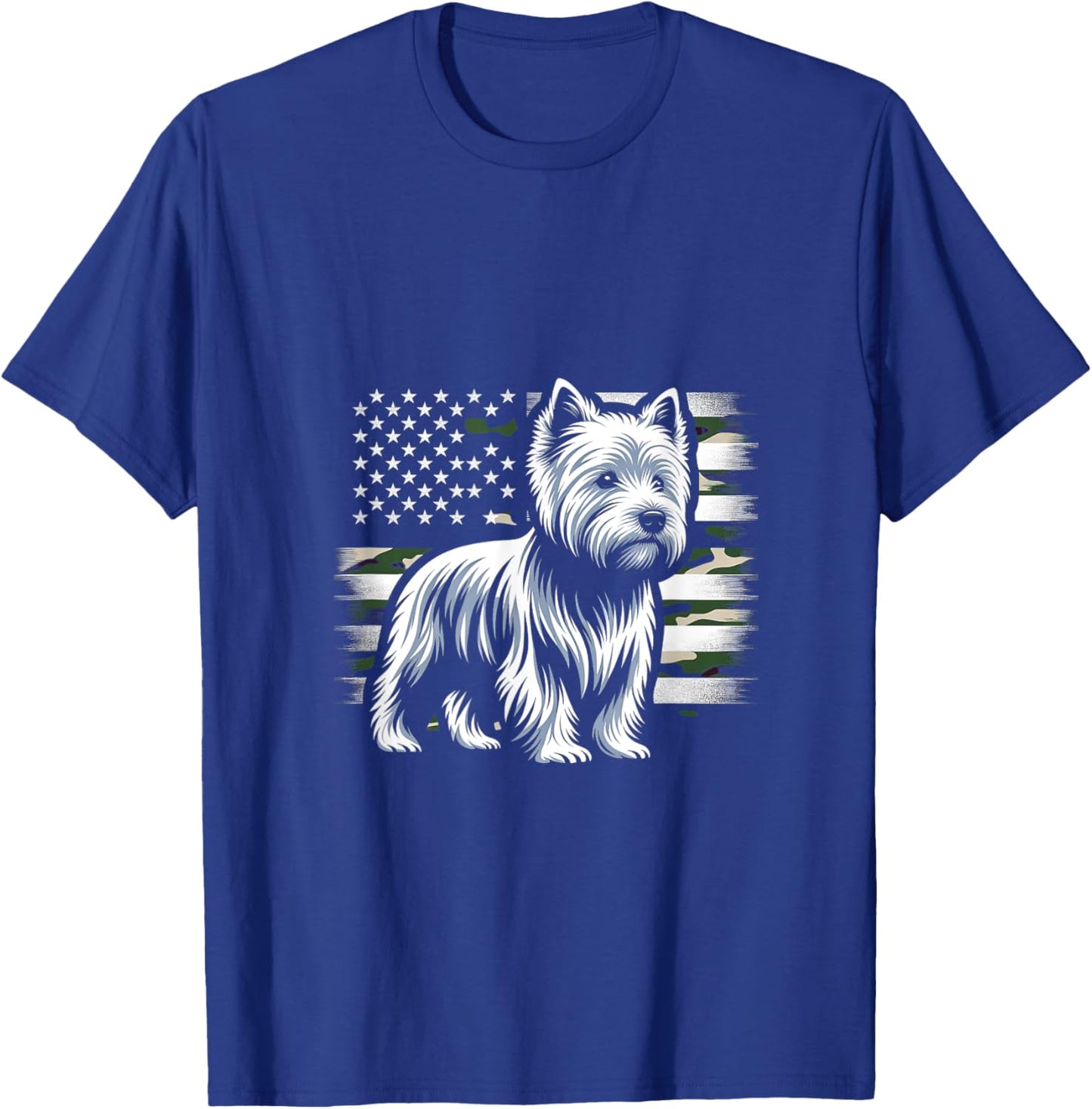 West Highland White Terrier Dog USA Flag Women Men T-Shirt - T-Shirt | Royal