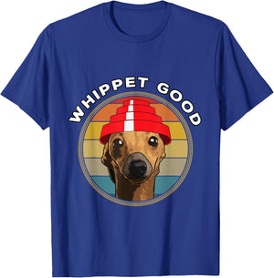 Whippet Good Funny 80's Music Dog Design T-Shirt - T-Shirt | Royal
