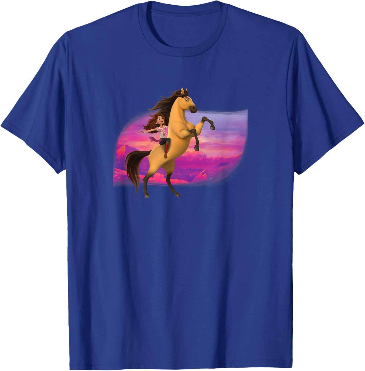 Spirit Untamed - Spirit and Happy Mountain Sunset T-Shirt - T-Shirt | Royal