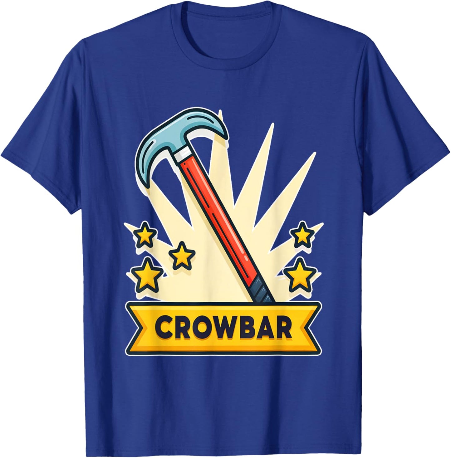 Unique Retro Style Crowbar Design T-Shirt - T-Shirt | Royal
