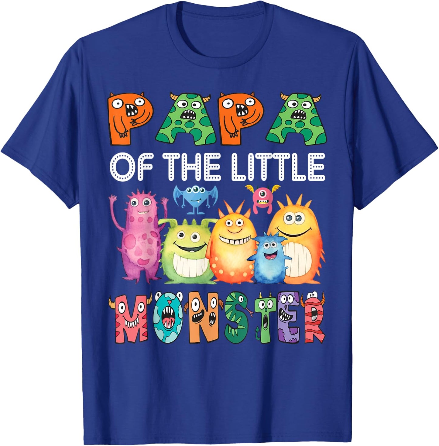 Papa Of The Little Monster Kids 1St Birthday Party T-Shirt - T-Shirt | Royal