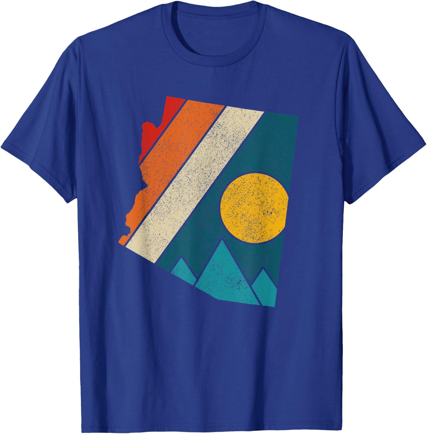 Arizona Vintage State Map Mountains Hikers Camping Gift T-Shirt - T-Shirt | Royal