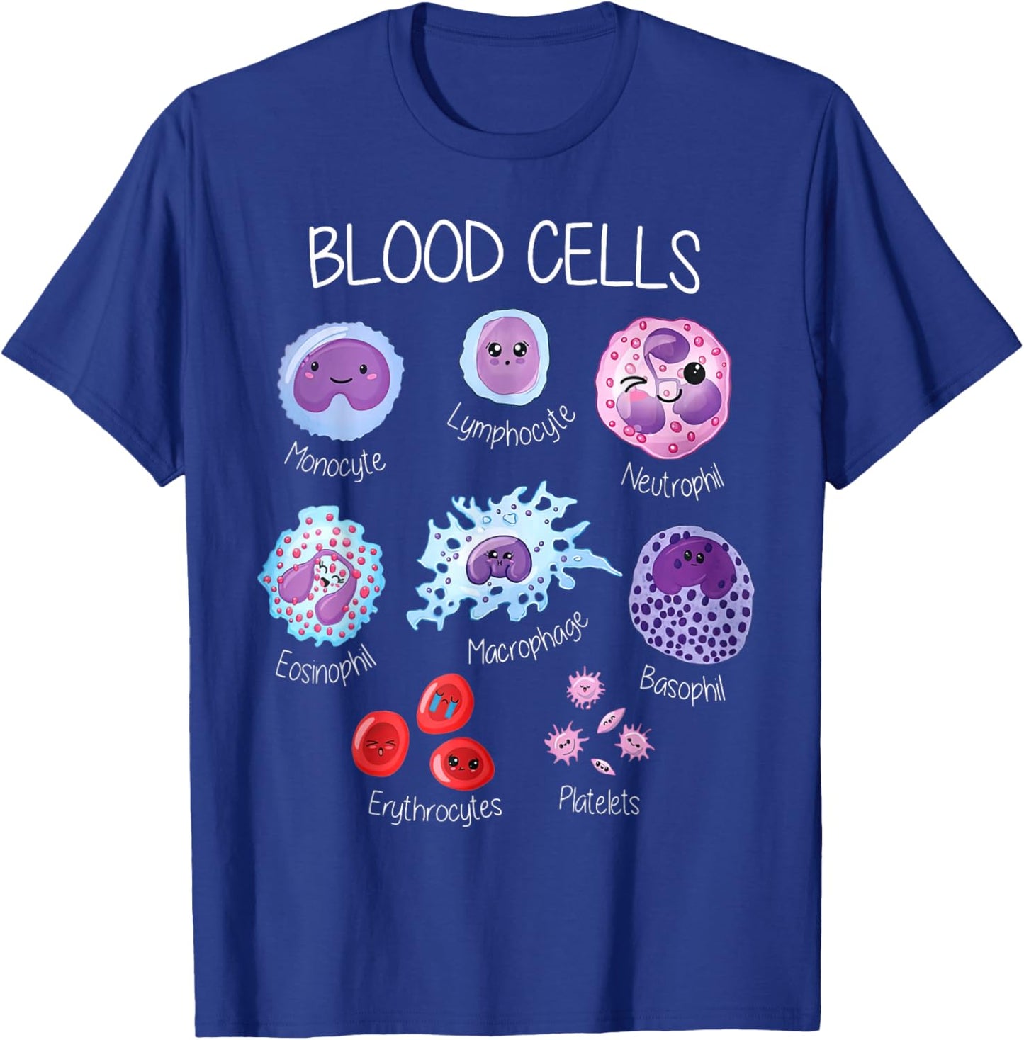Blood Cell Types Hematologist Pathologist Lab Scientist T-Shirt - T-Shirt | Royal