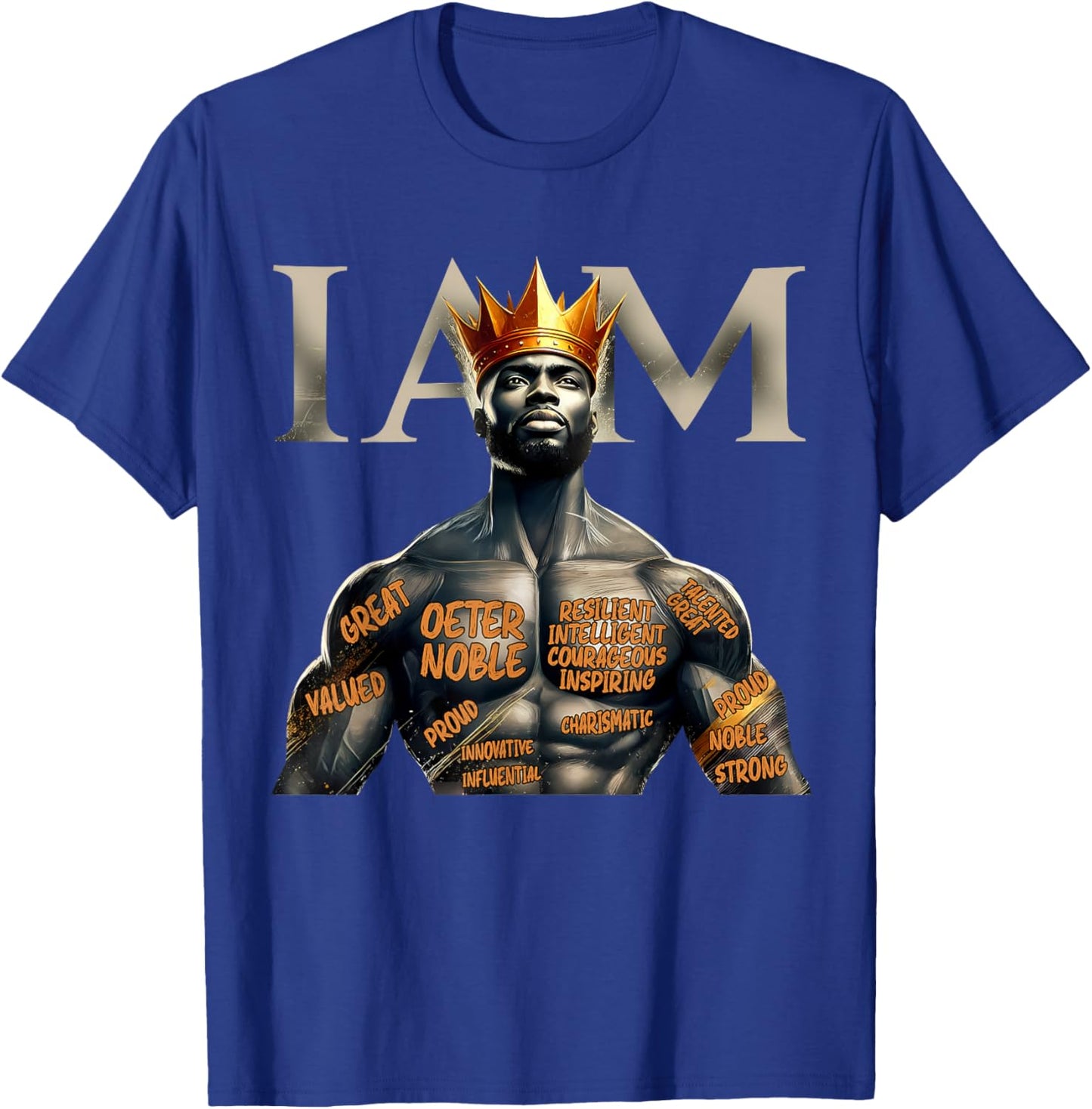 Black History I Am Black Man King Dad Afro Melanin Men T-Shirt - T-Shirt | Royal