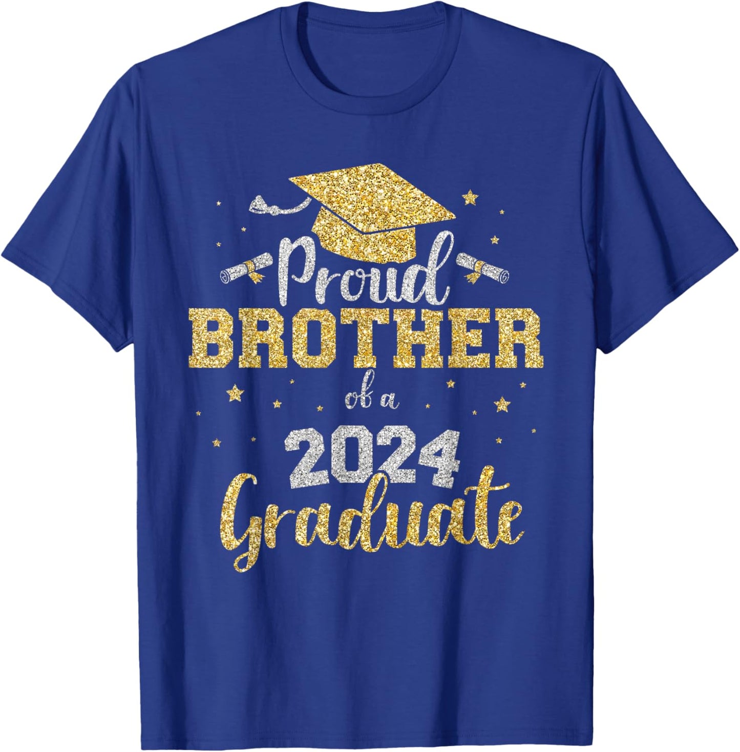 Proud brother of a class of 2024 graduate senior graduation T-Shirt - T-Shirt | Royal