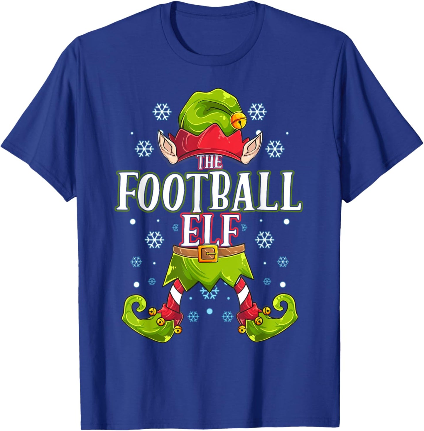 Football Elf Matching Family Group Christmas Party T-Shirt - T-Shirt | Royal