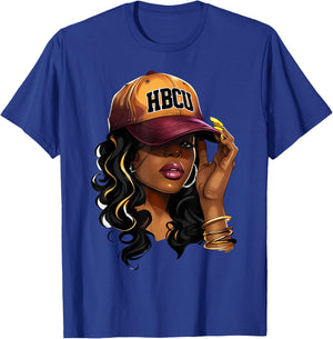 Retro Dope Future HBCU Grad Black Graduation HBCU Girl Women T-Shirt - T-Shirt | Royal