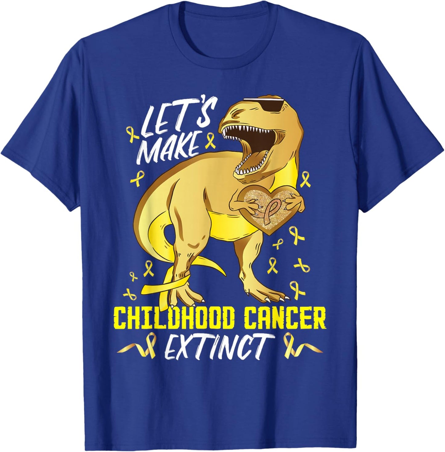 Childhood Cancer Awareness Toddler Dinosaur Childhood Cancer T-Shirt - T-Shirt | Royal