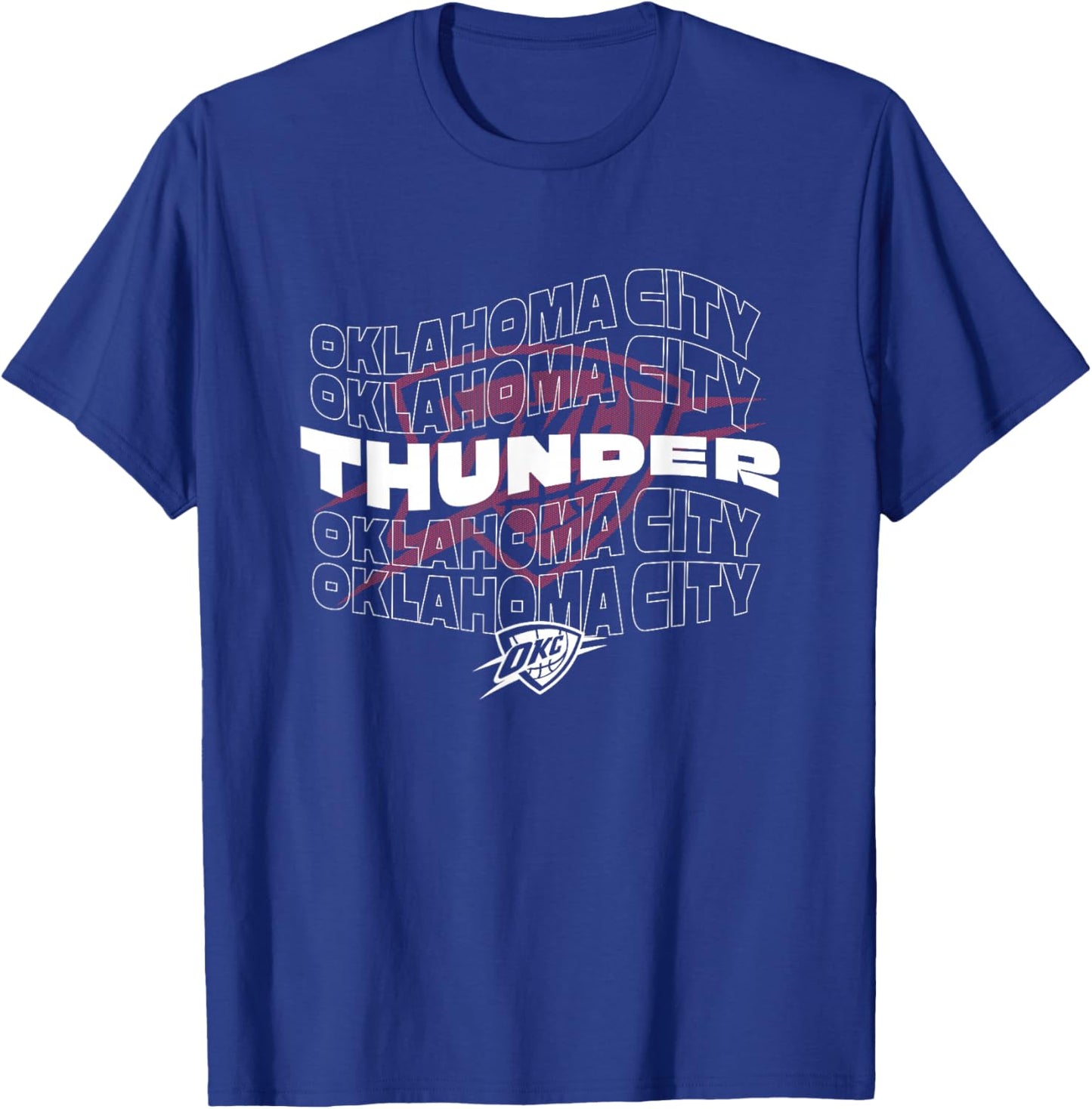 NBA Oklahoma City Thunder Wave Outline Team Logo T-Shirt - T-Shirt | Royal