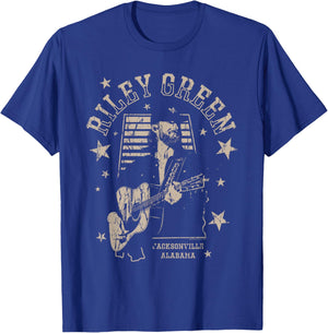 Riley Green Jacksonville Alabama Country Music Artist T-Shirt - T-Shirt | Royal
