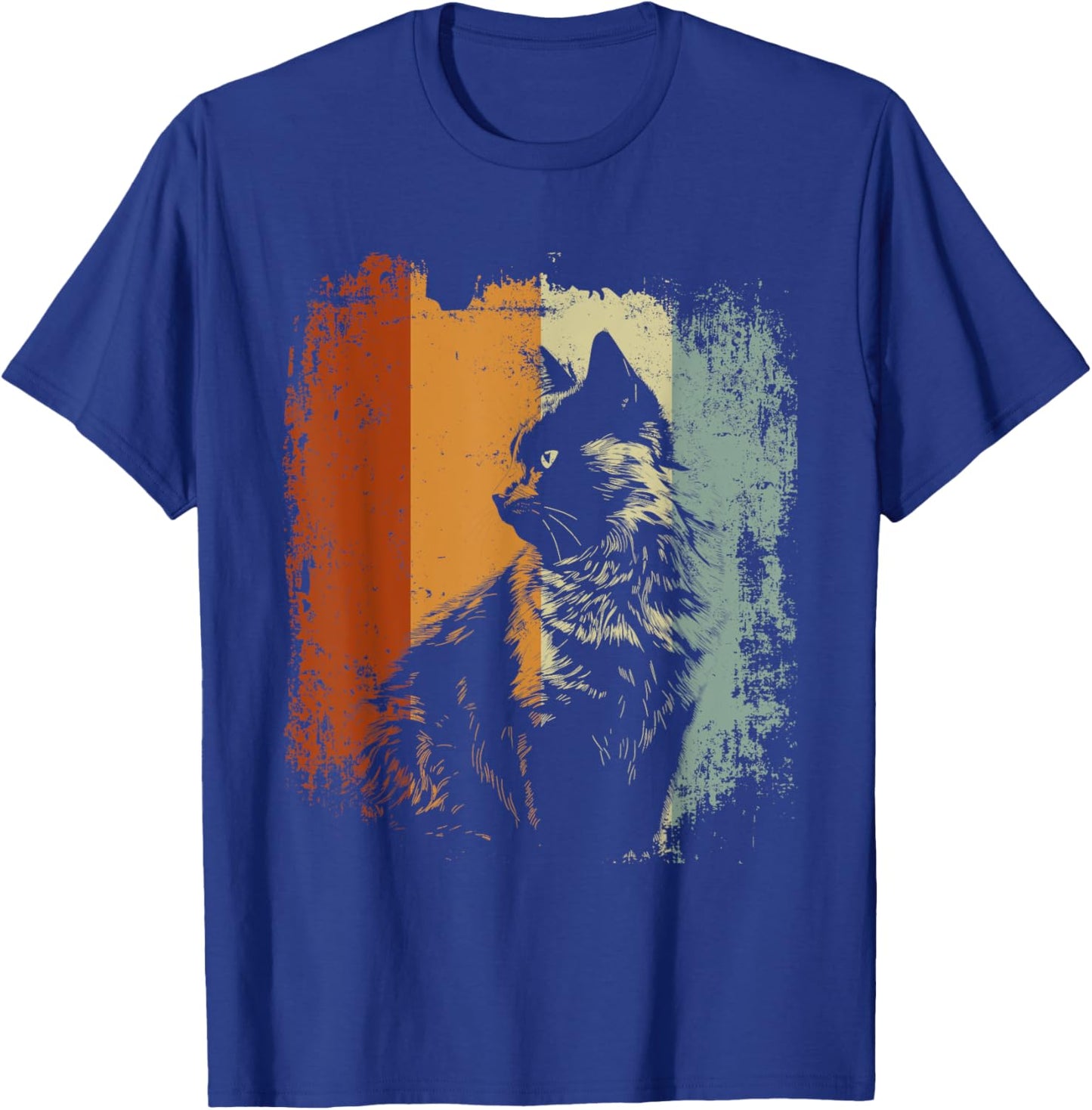 Nebelung Cat Retro Style T-Shirt - T-Shirt | Royal