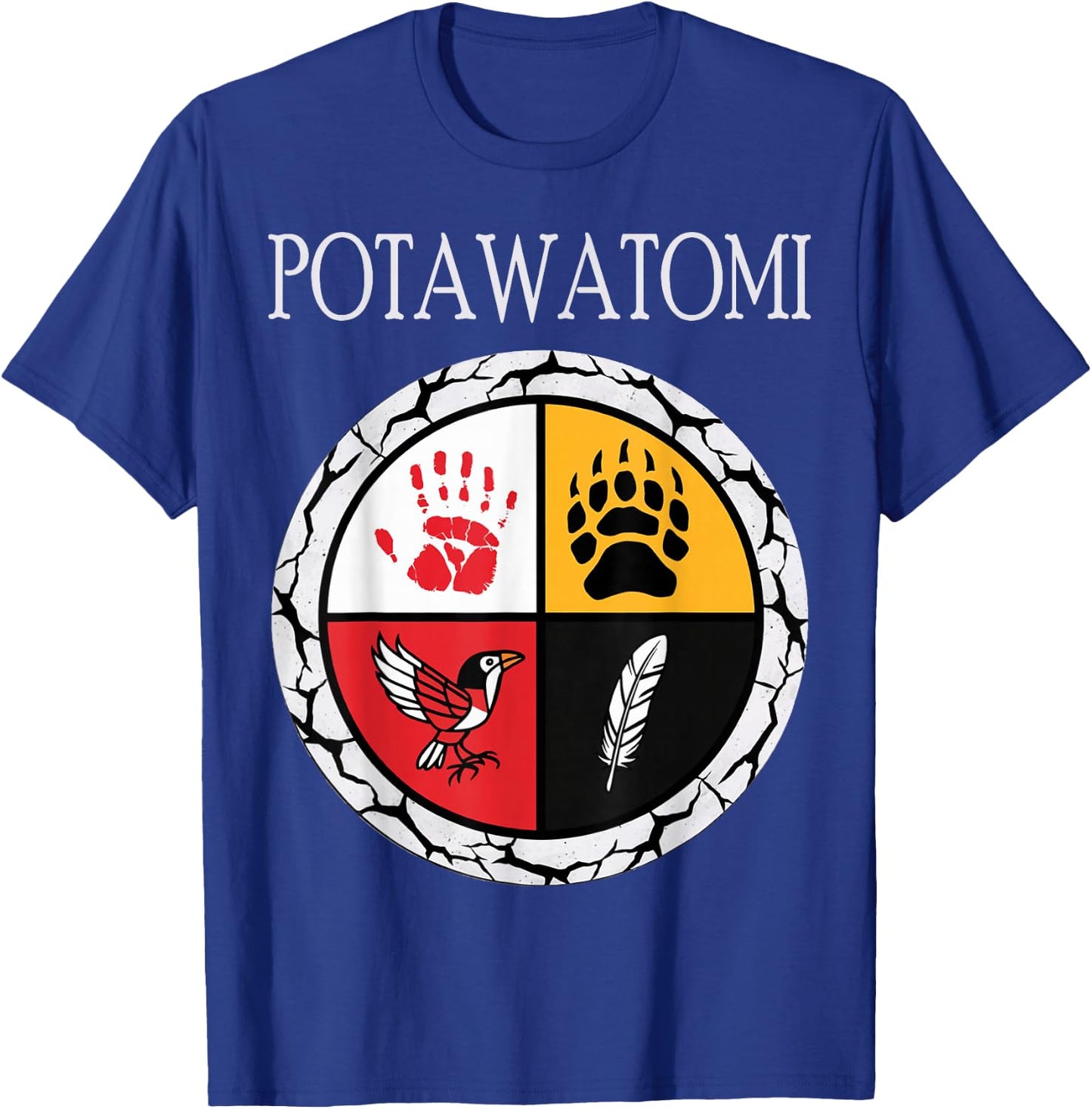 Potawatomi Tribe Native American Medicine Wheel T-Shirt - T-Shirt | Royal
