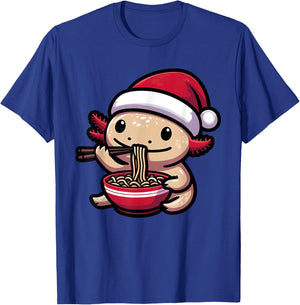 Santa Axolotl Eating Ramen Pajama Christmas Toddler Kids T-Shirt - T-Shirt | Royal