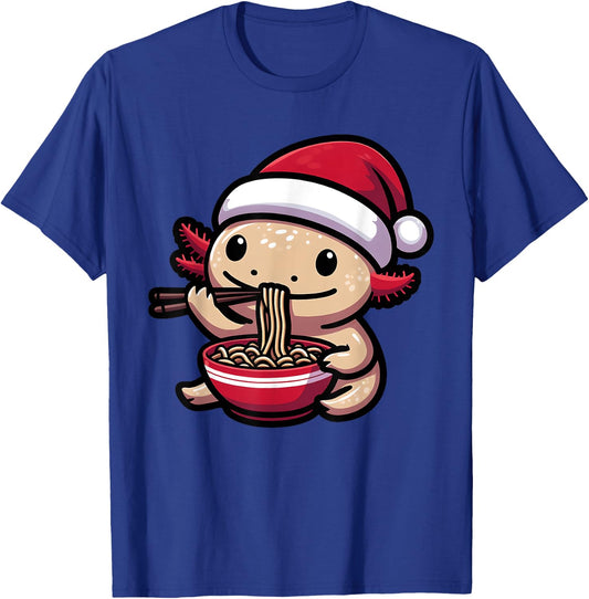 Santa Axolotl Eating Ramen Pajama Christmas Toddler Kids T-Shirt - T-Shirt | Royal
