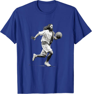 Jesus Christ Playing Basketball - Jesus Legend Team Heaven T-Shirt - T-Shirt | Royal