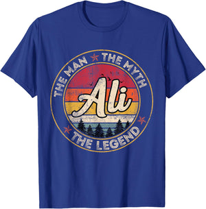 Ali The Man The Myth The Legend Personalized Name T-Shirt - T-Shirt | Royal