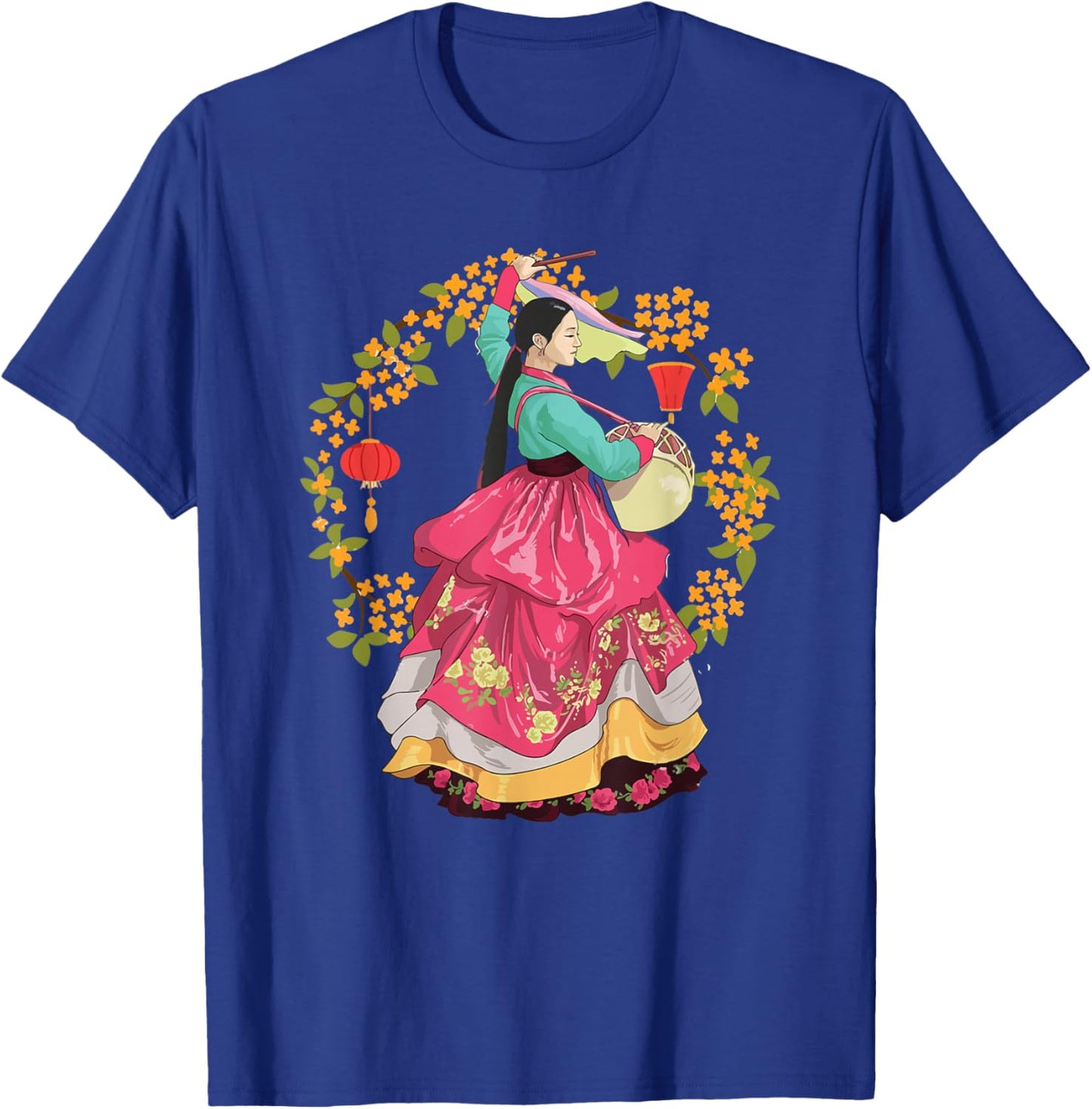 Beautiful Korea Girl Wearing Traditional Korean Hanbok T-Shirt - T-Shirt | Royal