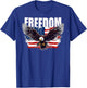 On Back Patriotic American Flag Eagle Freedom 4th of July T-Shirt - T-Shirt | Royal