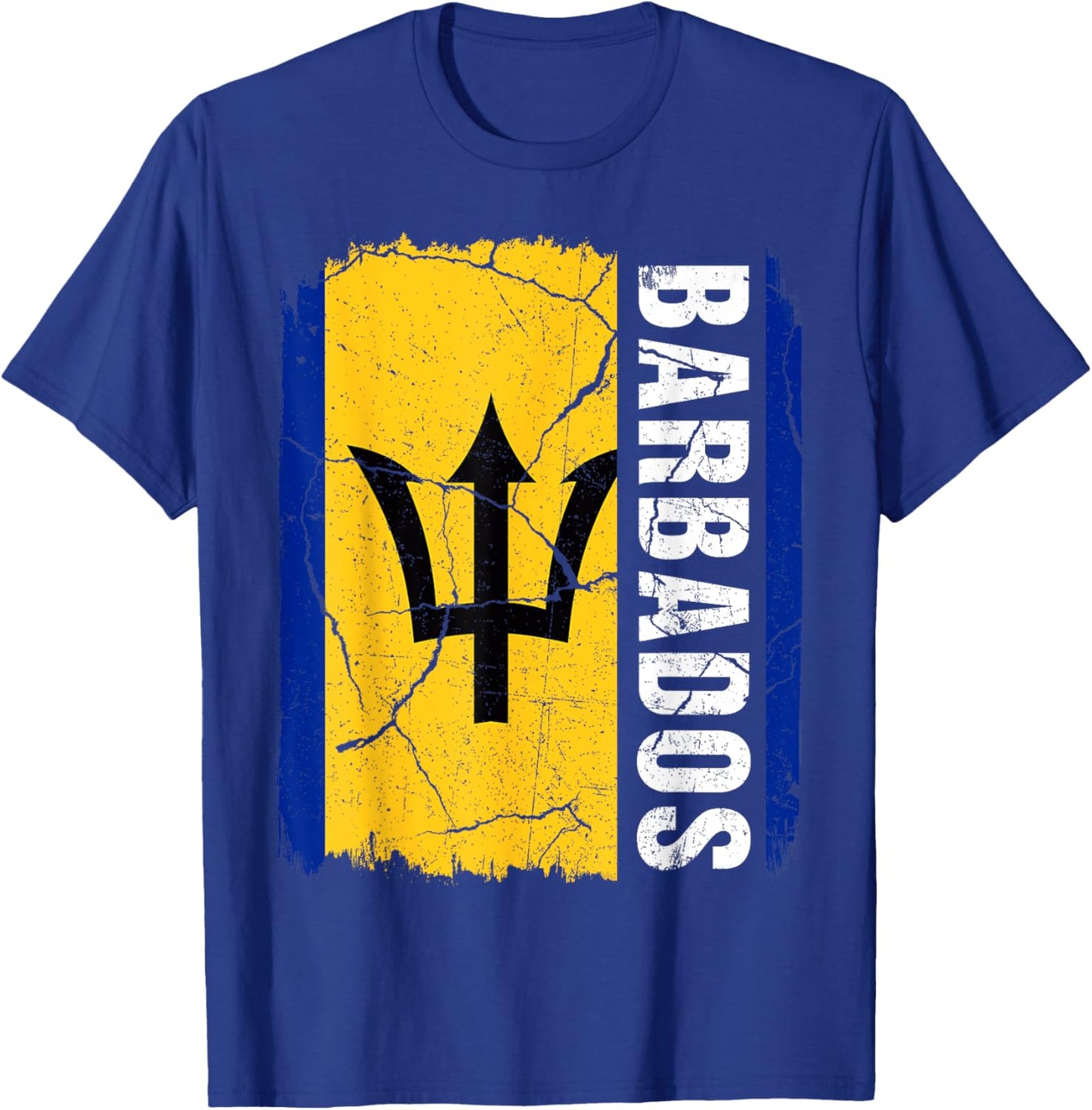Vintage Barbadian Flag Barbados Pride Roots Heritage T-Shirt - T-Shirt | Royal