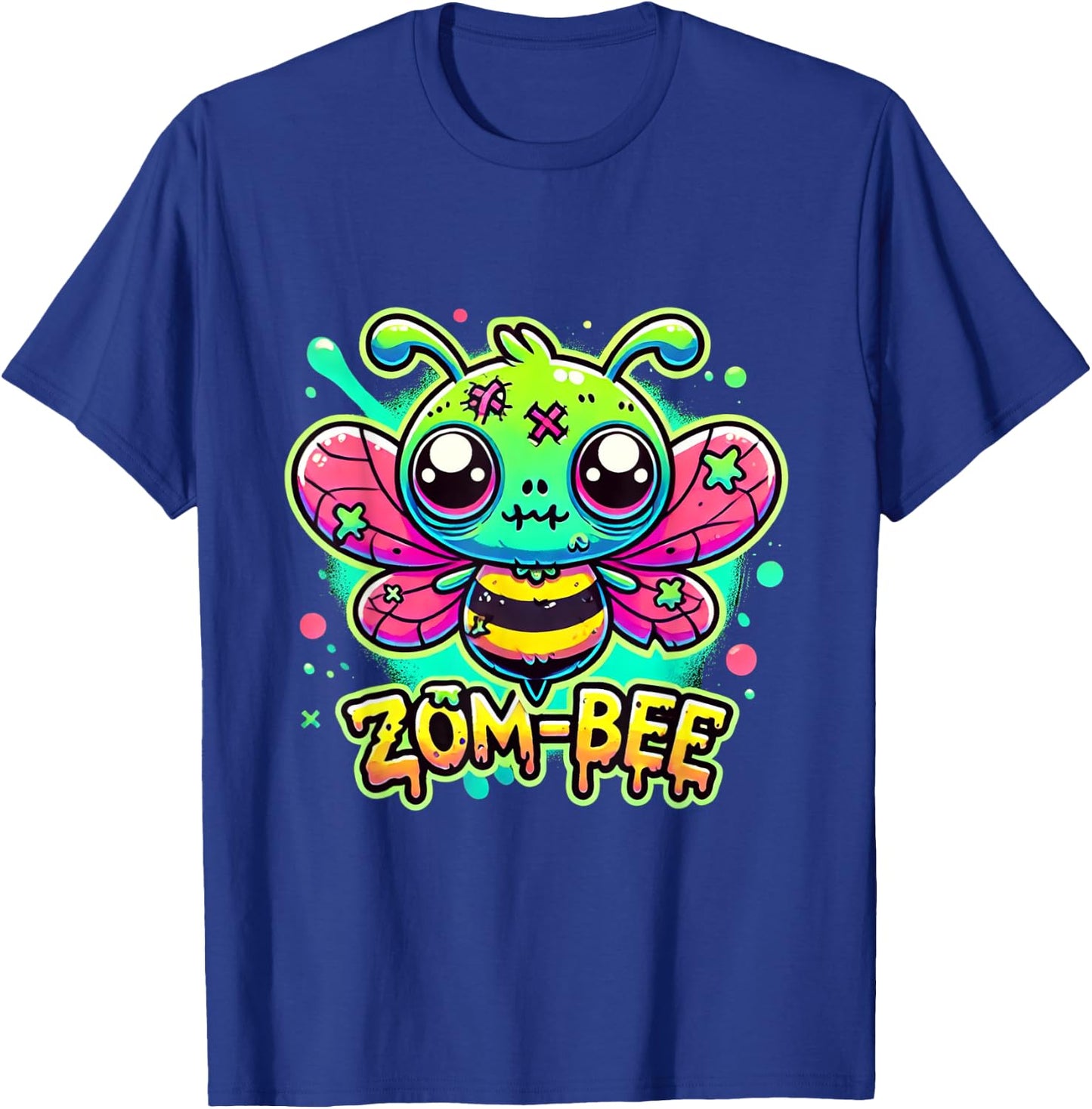 Zom-Bee Cute Halloween Creepy Zombie Bee Cartoon T-Shirt - T-Shirt | Royal
