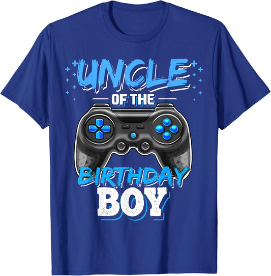 Uncle of the Birthday Boy Matching Video Game Birthday Gift T-Shirt - T-Shirt | Royal