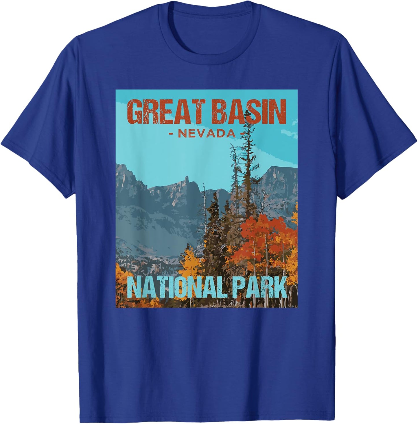 Great Basin National Park Nevada Poster Design T-Shirt - T-Shirt | Royal