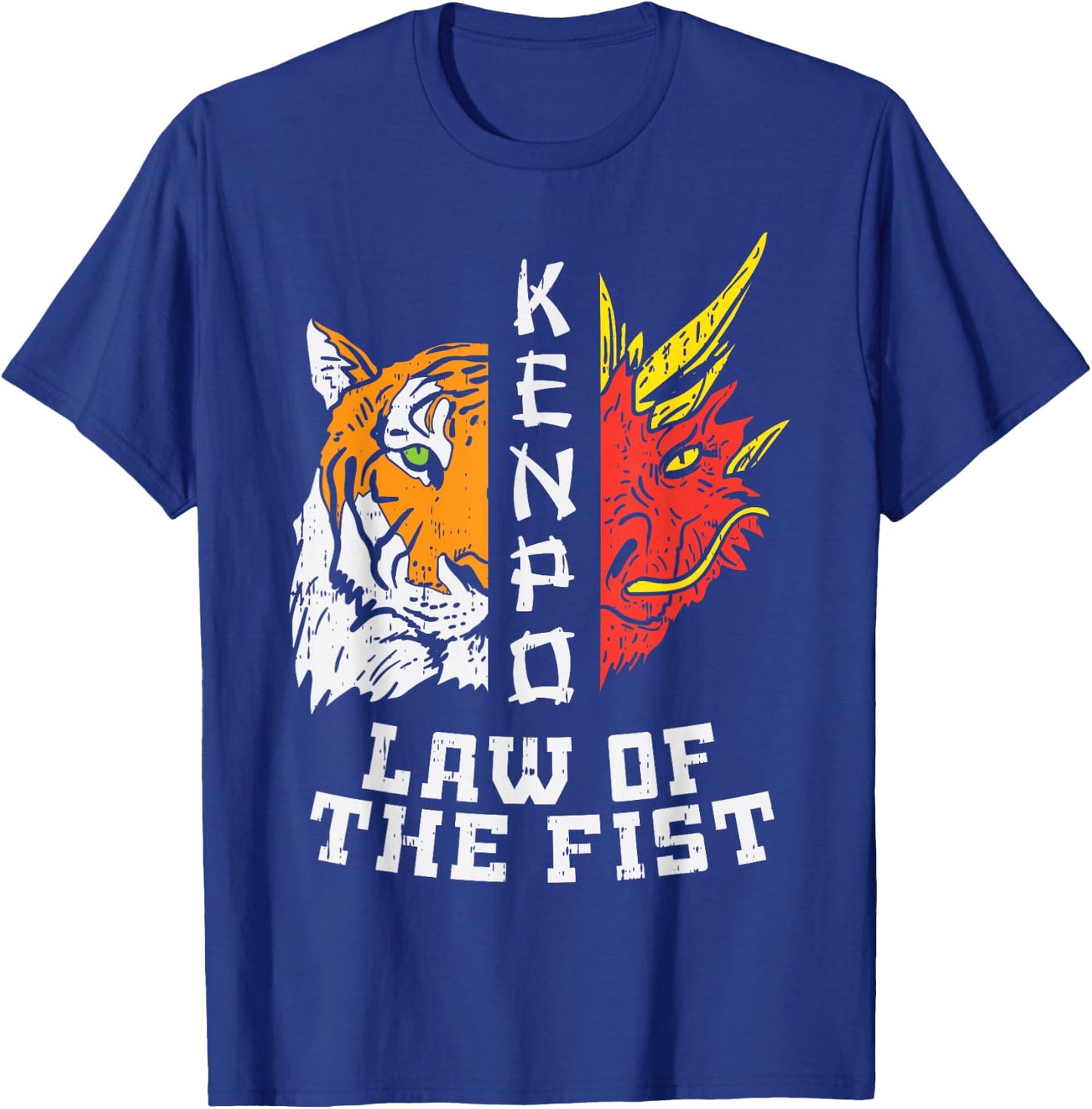 Kenpo Law Of Fist Tiger Dragon Kempo Karate Men Women Gift T-Shirt - T-Shirt | Royal