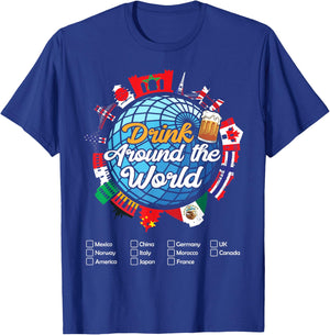 Beverage Drinks Beer Wine Mexico France Norway Adult Vacation Drinking Countries International National , Small, Black T-Shirt - T-Shirt | Royal