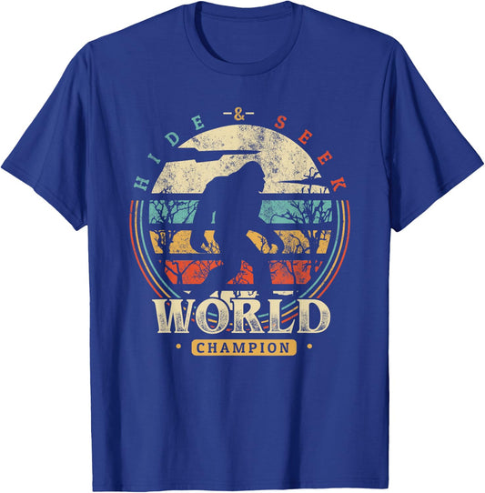 Bigfoot Hide and Seek Champion Shirt Sasquatch Camping T-Shirt - T-Shirt | Royal