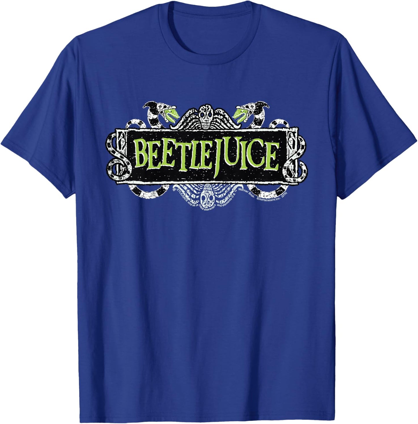 Kids Beetlejuice Snake Large Movie Logo T-Shirt - T-Shirt | Royal