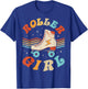 Roller Girl Skater Skating Retro Vintage 70s 80s Skates Cute T-Shirt - T-Shirt | Royal