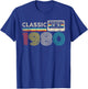 Classic 1980 Retro Birthday Idea 1980 Cassette Tape Vintage T-Shirt - T-Shirt | Royal
