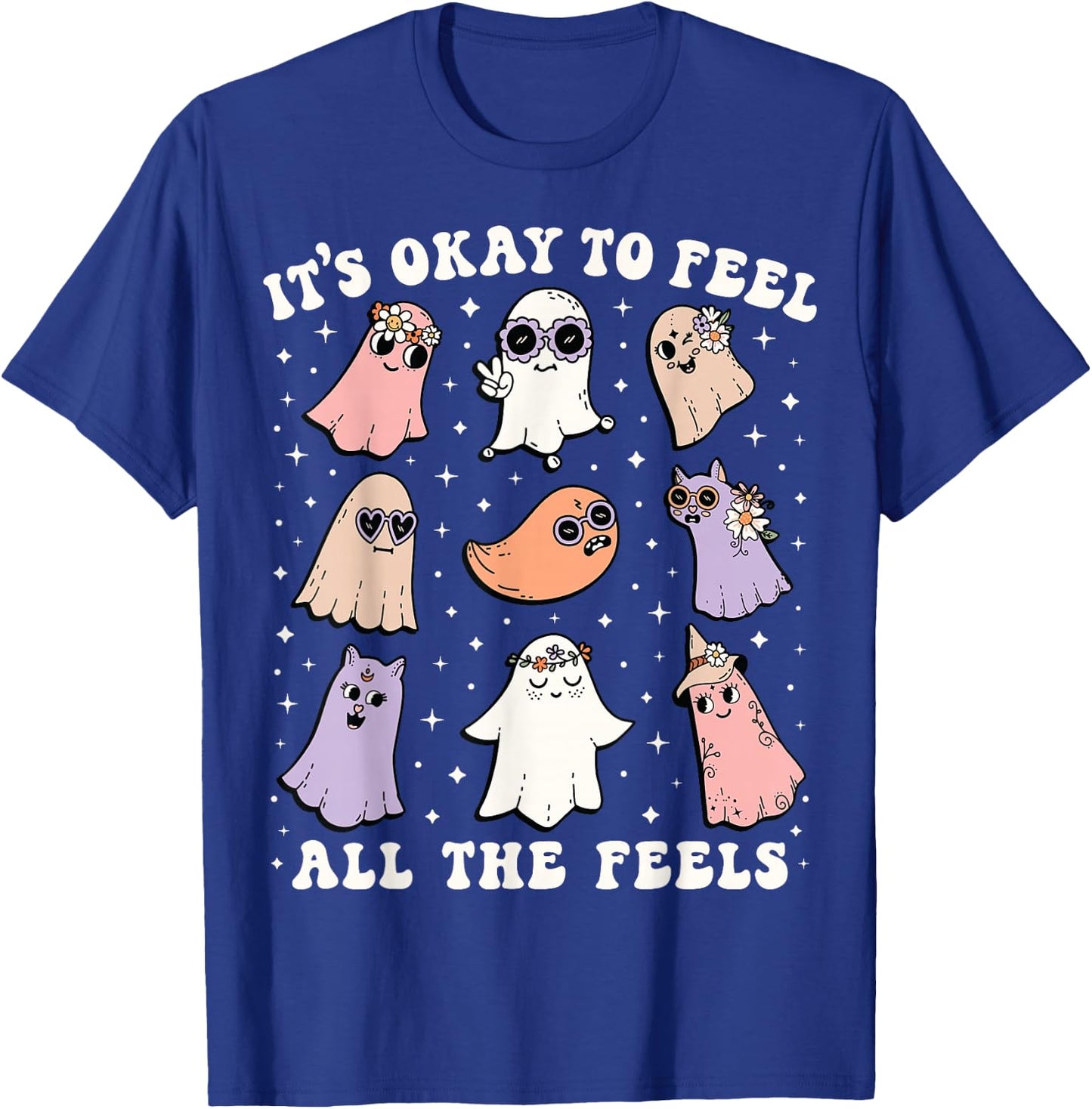 It’s Okay to Feel All the Feels Special Ed Teacher Halloween T-Shirt - T-Shirt | Royal
