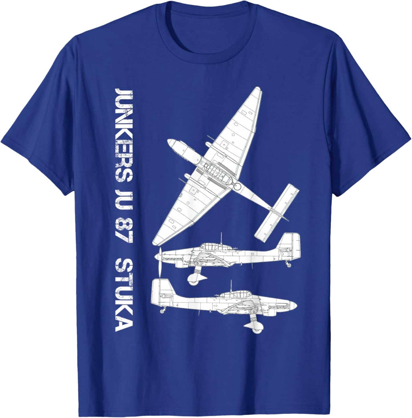Junkers Ju 87 Stuka German WW2 Bomber Luftwaffe Airplane T-Shirt - T-Shirt | Royal
