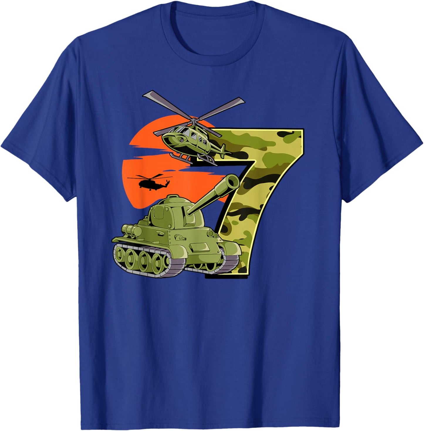 7th Birthday Army T-Shirt - T-Shirt | Royal