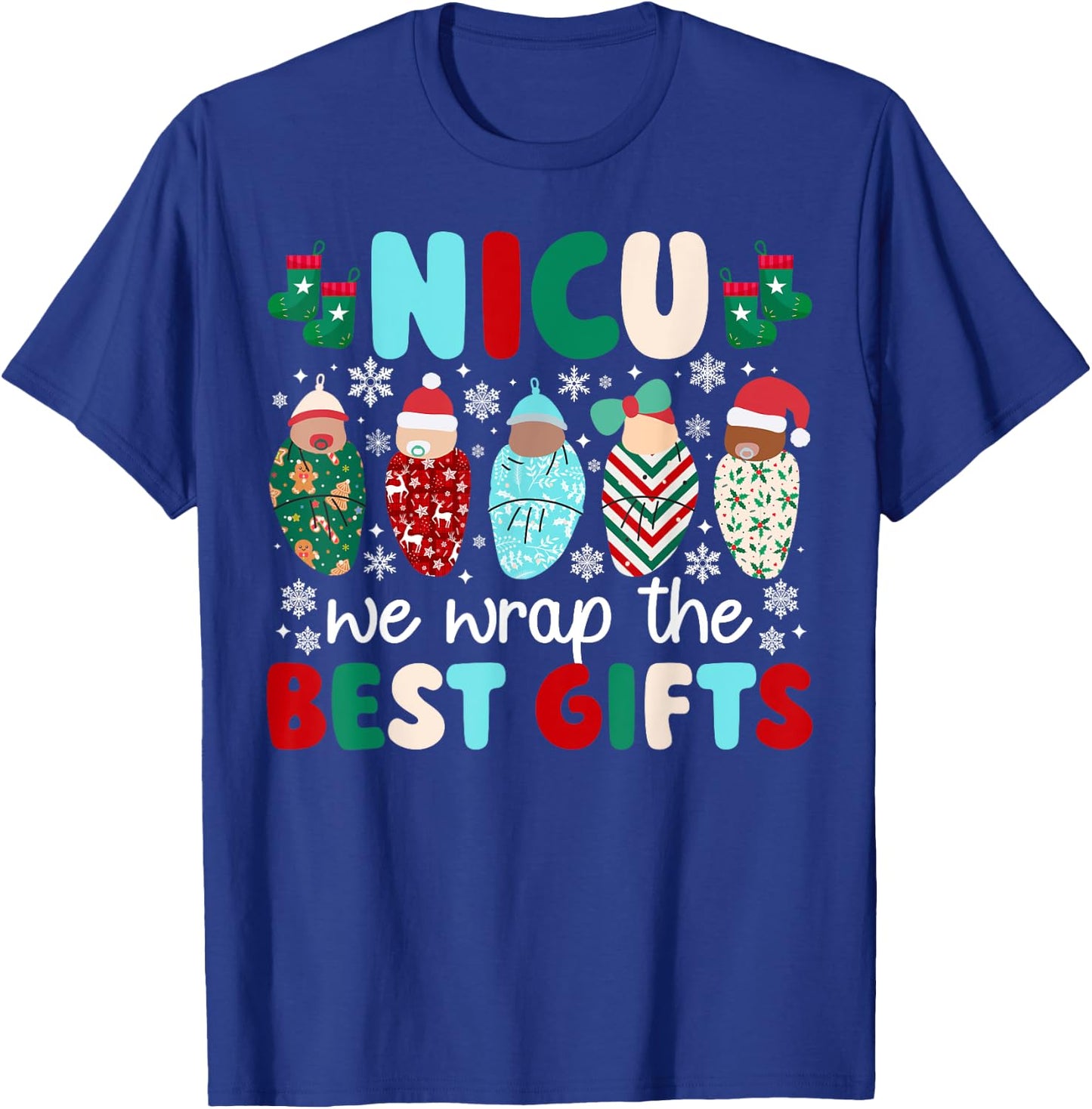 NICU Christmas NICU Nurse Xmas Neonatal Intensive Care Unit T-Shirt - T-Shirt | Royal
