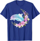 Dolphin Flower Floral T-Shirt - T-Shirt | Royal