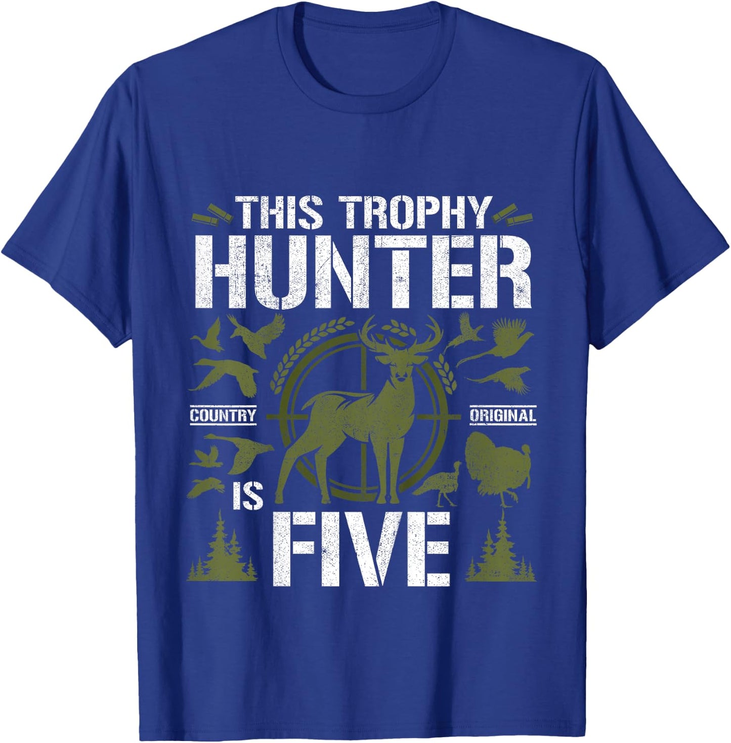 5 Year Old Hunting Birthday Party Duck Deer Hunter 5th Gift T-Shirt - T-Shirt | Royal