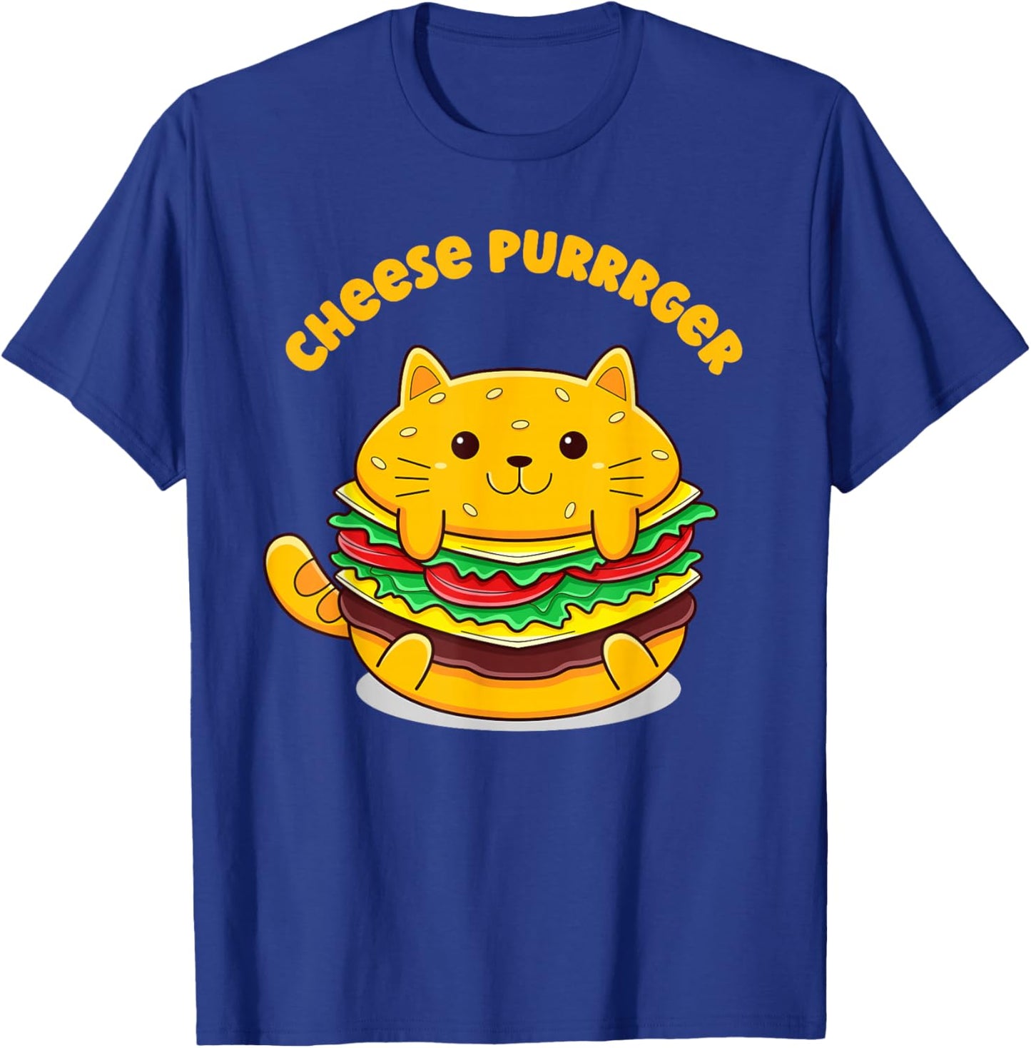 Funny Burger Cat Cheese Purrrger Food Lover T-Shirt - T-Shirt | Royal