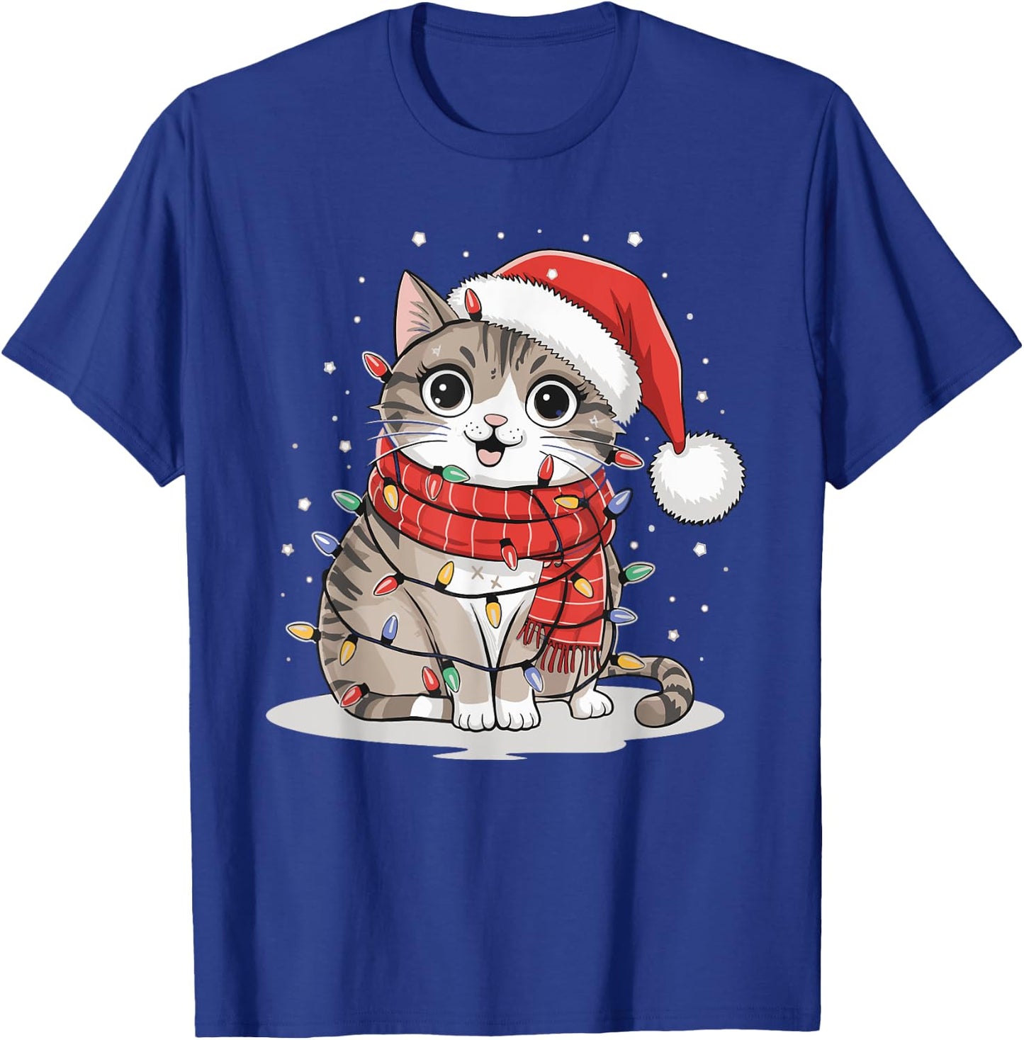 Cat Christmas Men Women Kids T-Shirt - T-Shirt | Royal