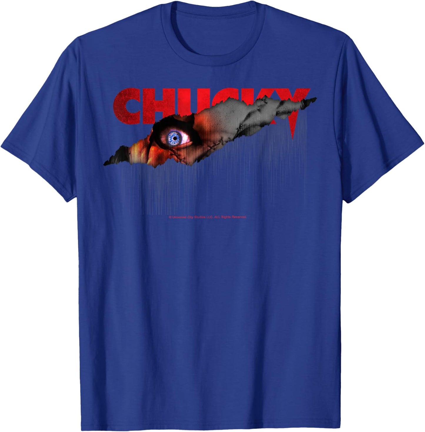 Chucky Shining Blue Eyeball Horror T-Shirt - T-Shirt | Royal