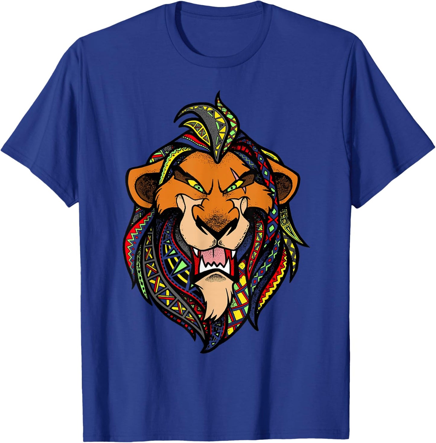 Disney Lion King Scar Pattern Fill Head Shot Portrait T-Shirt - T-Shirt | Royal