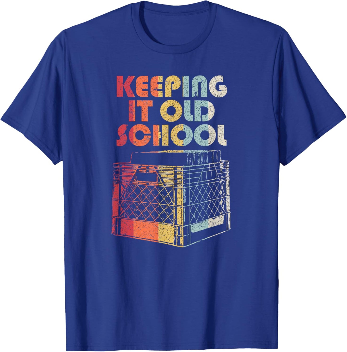 Vinyl Record Shirt. Retro Keeping It Old School T-Shirt - T-Shirt | Royal