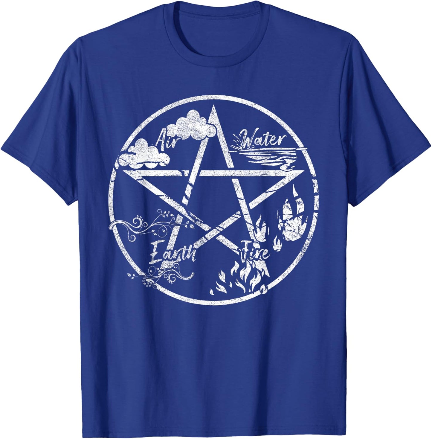 Pentagram Air Fire Water Spirit Earth Pagan Witchcraft Wicca T-Shirt - T-Shirt | Royal