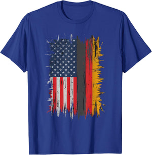 Half German Half American USA Flag Germany America T-Shirt - T-Shirt | Royal