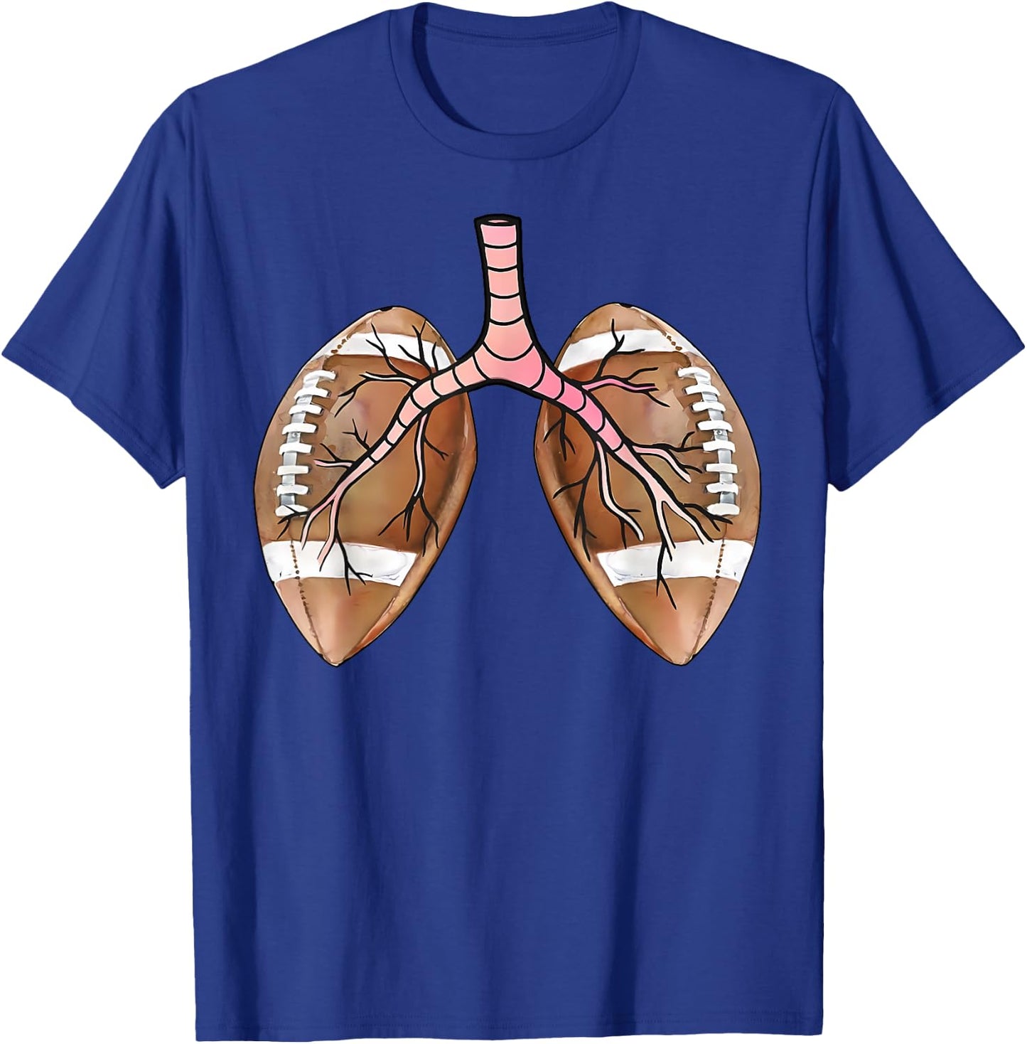 Football Lungs Respiratory Therapist Nurse Football Nursing T-Shirt - T-Shirt | Royal