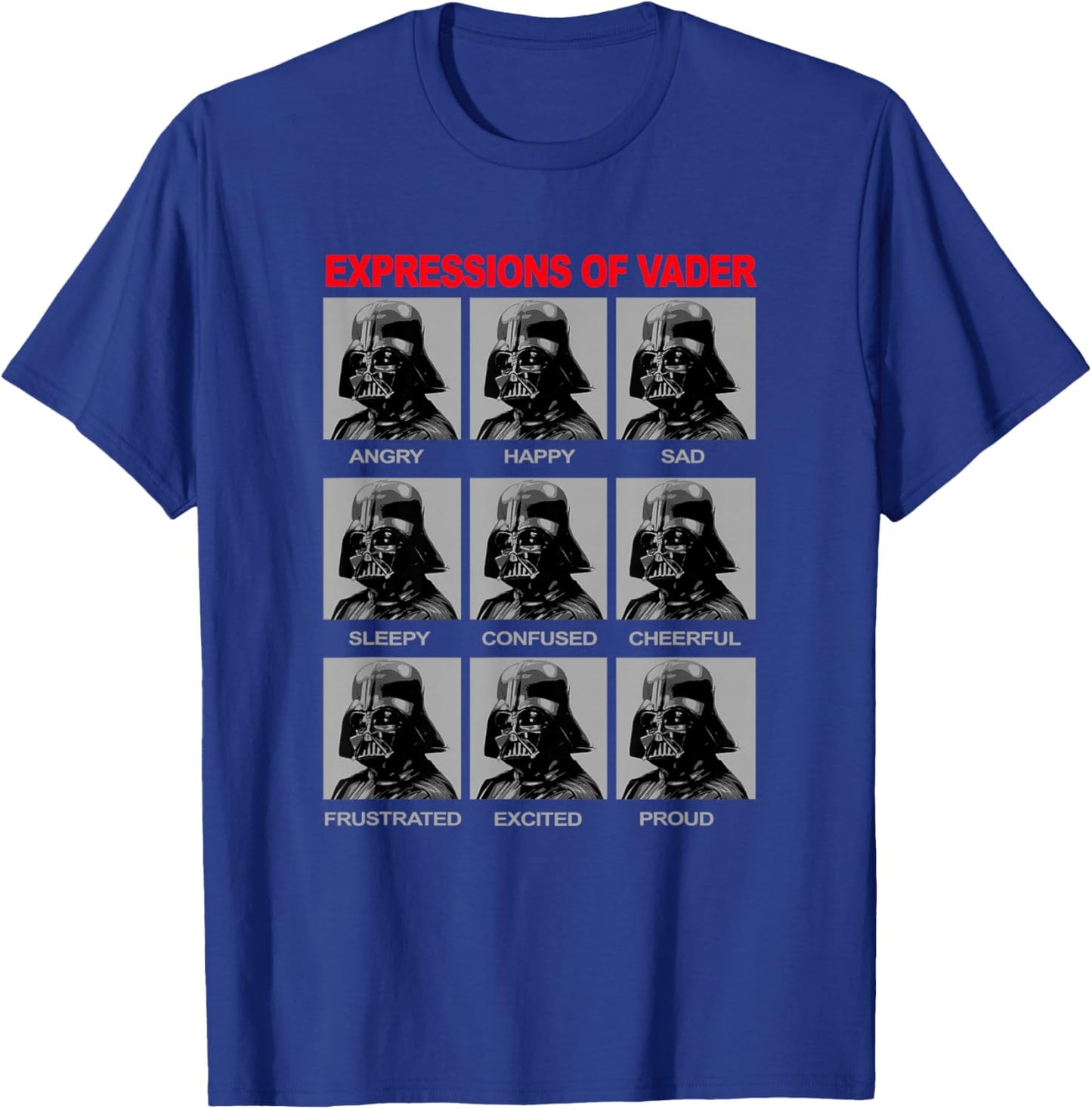 Star Wars Classic Darth Vader Expressions Of Vader Textbook T-Shirt - T-Shirt | Royal