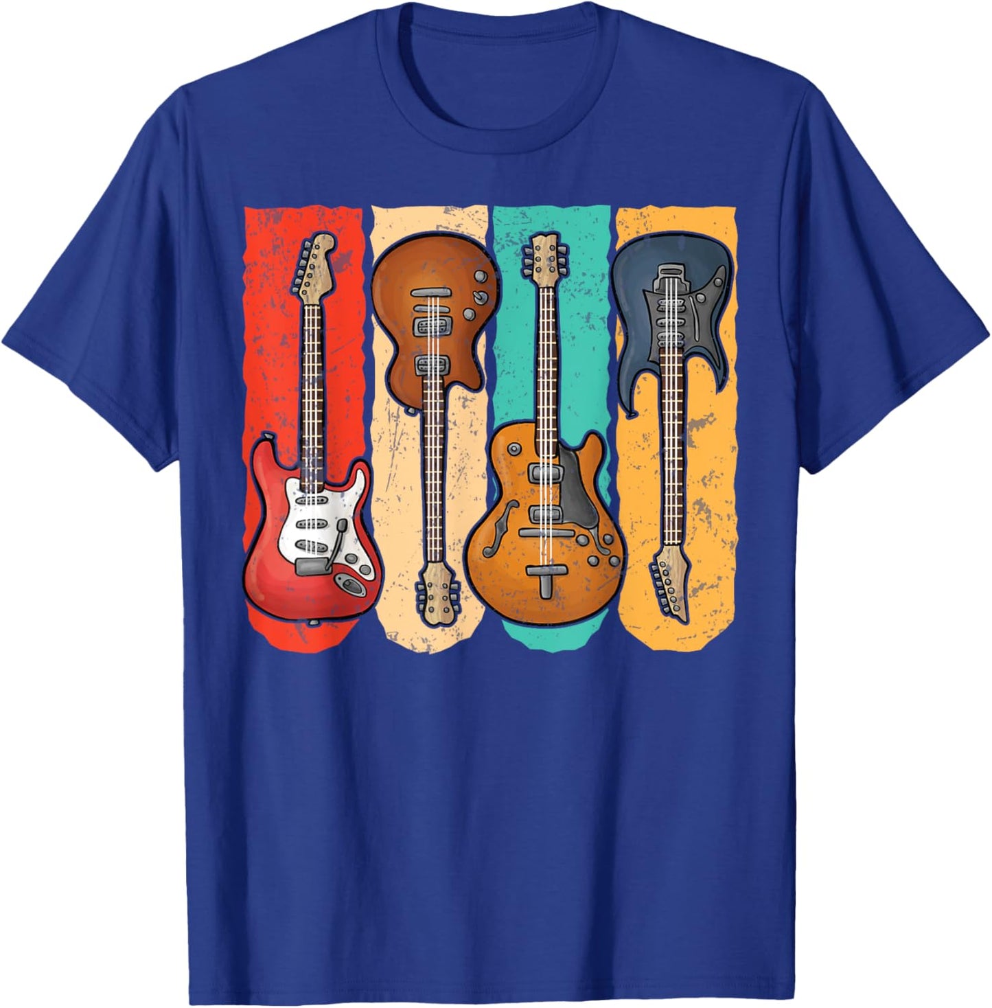 Retro Vintage Guitar Shirt Boys Music Band Guitarist T-Shirt - T-Shirt | Royal